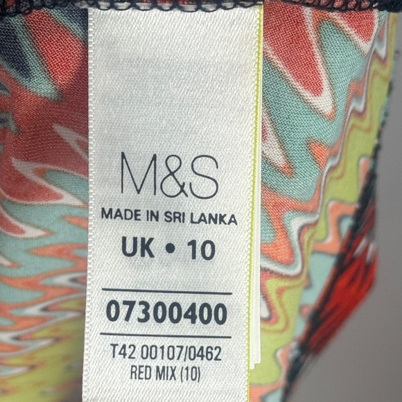 Mark & Spencer Vibrant Multicoloured Chevron Maxi Dress Size 8 - Picture 4 of 9